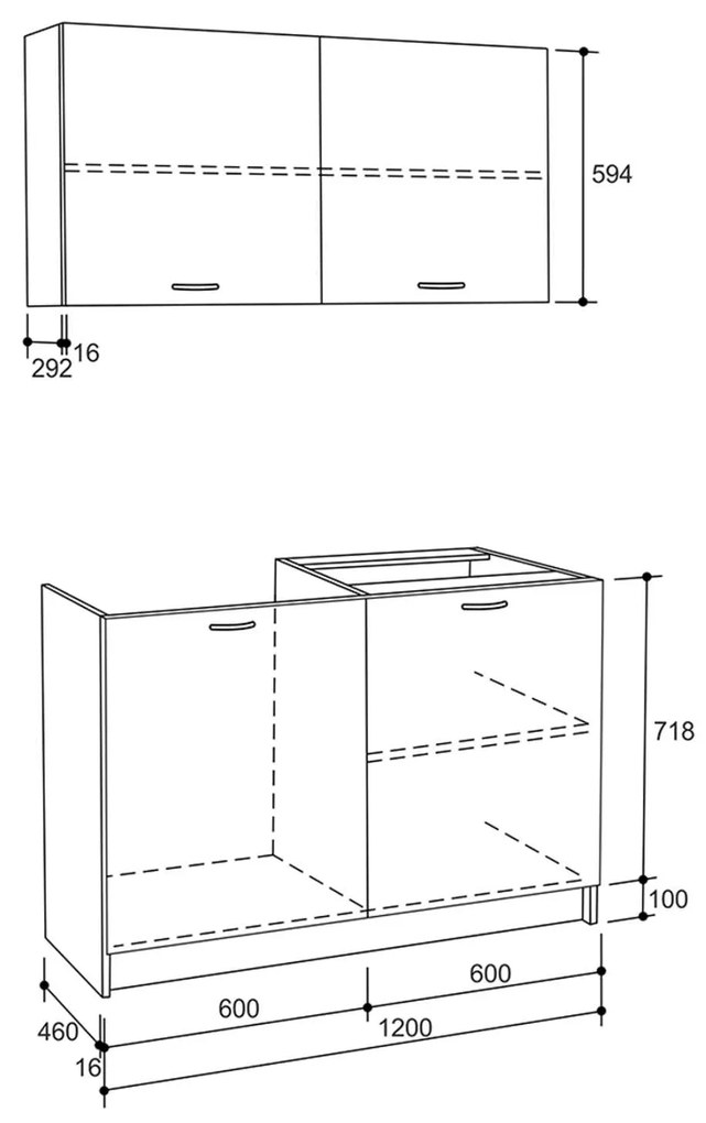 ΣΥΝΘΕΣΗ ΚΟΥΖΙΝΑΣ BLAINE ΜΕΛΑΜΙΝΗ ΓΚΡΙ HM2439.10 120x46-29,2εκ.