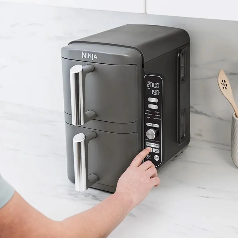 Air Fryer με Διπλό Αποσπώμενο Κάδο Ninja Double Stack XL, 9.5lt Γκρι