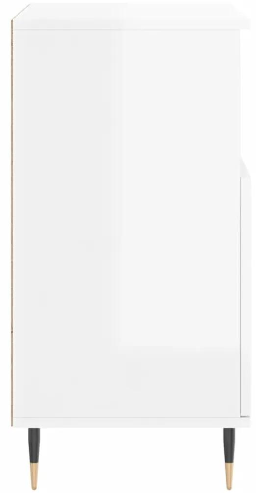 Ντουλάπι Γυαλιστερό Λευκό 60x35x70 εκ. από Επεξεργασμένο Ξύλο - Λευκό