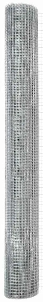 vidaXL Φράχτης με Στήλες. Ασημί 1.2 x 25 m Ατσάλι