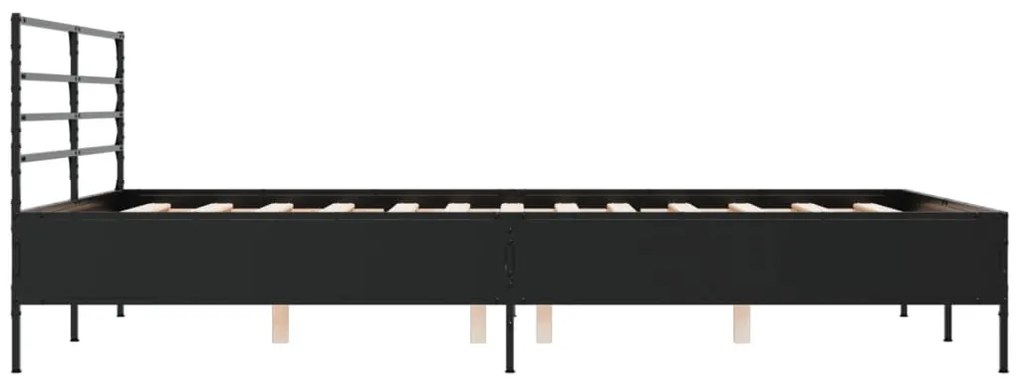 vidaXL Πλαίσιο Κρεβατιού Μαύρο 160 x 200 εκ. Επεξ. Ξύλο &amp; Μέταλλο