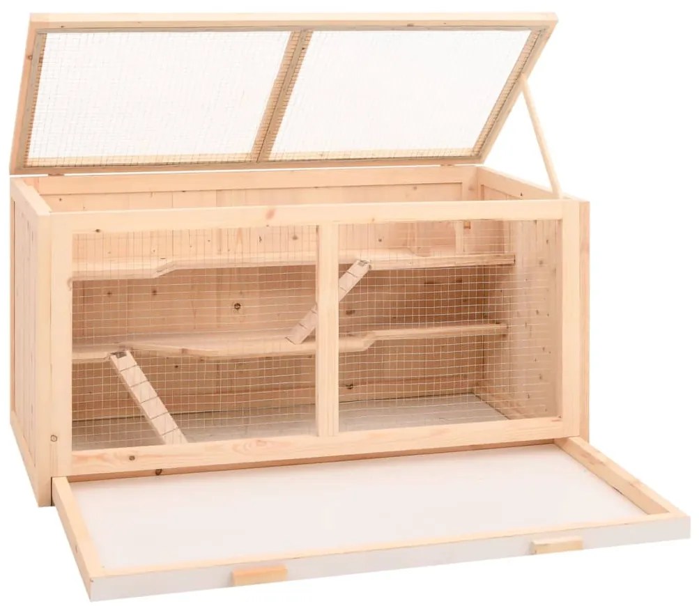 vidaXL Κλουβί για Χάμστερ 104 x 52 x 54 εκ. από Μασίφ Ξύλο Έλατου