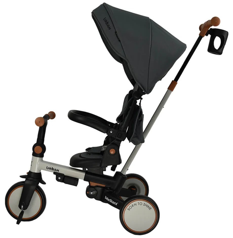 Ποδηλατάκι τρίκυκλο 7 σε 1 Urban Grey Bebe Stars