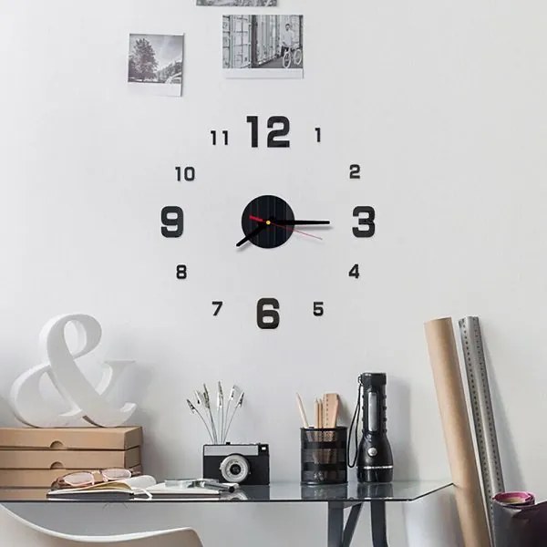 Αυτοκόλλητο ρολόι τοίχου με αριθμούς 60CM DIY ZH049