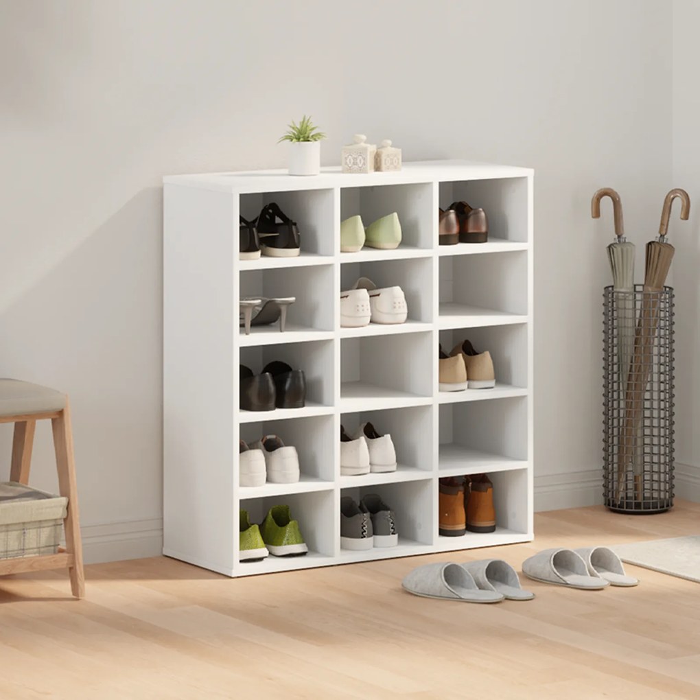 vidaXL Ντουλάπα Παπουτσιών Λευκό 52.5 x 30 x 50 εκ. Επεξεργασμένο ξύλο