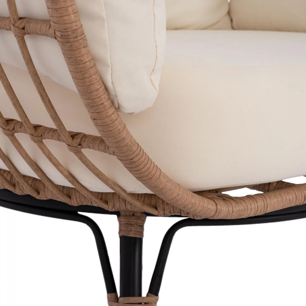 Καρέκλα - Πολυθρόνα ALLEGRA C5764 Μπέζ Wicker Τύπου Φωλιά 110x85x148 εκ. 110x85x148 εκ.