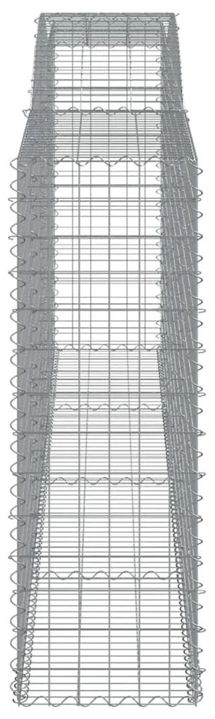 Συρματοκιβώτια Τοξωτά 5 τεμ. 400x50x140/160 εκ. Γαλβαν. Ατσάλι - Ασήμι