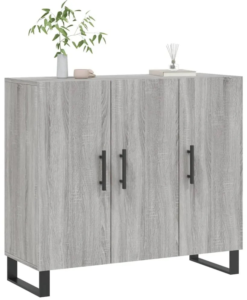 vidaXL Ντουλάπι Γκρι Sonoma 90 x 34 x 80 εκ. από Επεξεργασμένο Ξύλο