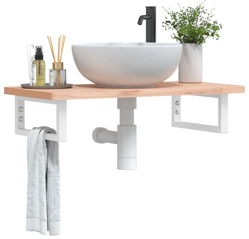 vidaXL Βραχίονες Ραφιών για Νιπτήρα Ορθ. 2 Τεμ. Λευκοί Χάλυβας