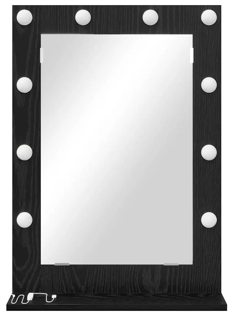 vidaXL Καθρέφτης τουαλέτας Ορθογώνιος Μαύρη Οξυά 70 x 50 x 18 εκ.