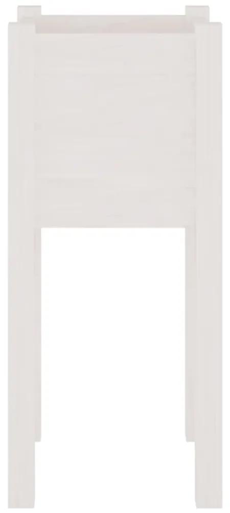 Ζαρντινιέρες 2 τεμ. Λευκές 31 x 31 x 70εκ από Μασίφ Ξύλο Πεύκου - Λευκό