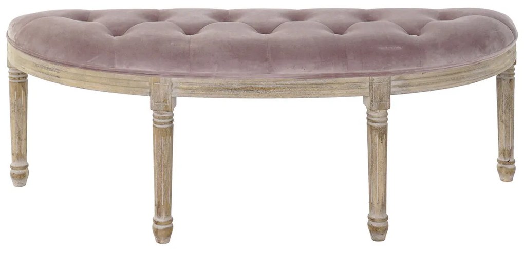 Σκαμπό DKD Home Decor Φυσικό Ροζ πολυεστέρας Βελούδο ξύλο καουτσούκ (125 x 43 x 48 cm)