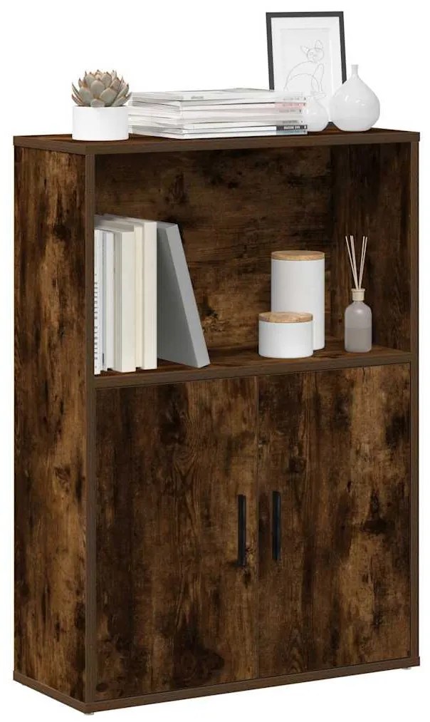 Βιβλιοθήκη Καπνιστή Δρυς 60x24x85 εκ. από Επεξεργασμένο Ξύλο