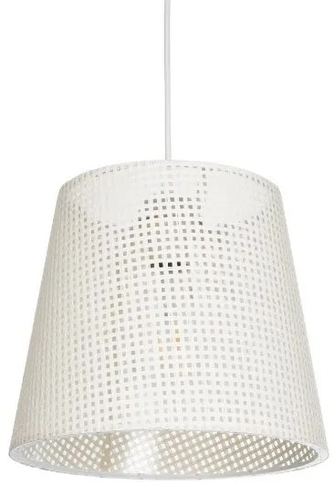 CONEY 203-0071 Μοντέρνο Κρεμαστό Φωτιστικό Καπέλο Μονόφωτο 1 x E27 IP20 Mπεζ Διάτρητο Ύφασμα-Μ26 x Π26 x Υ25cm Globostar-203-007 203-0071