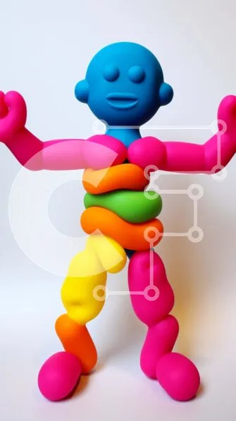 Intra Συλλεκτικό Ξύλινο Παζλ Plywood  4mm - Πολύχρωμη ανθρωποειδής φιγούρα από εύκαμπτο υλικό Σε Ξύλινο Κουτί - Διαστάσεις: 10x10 cm – 25 κομμάτια