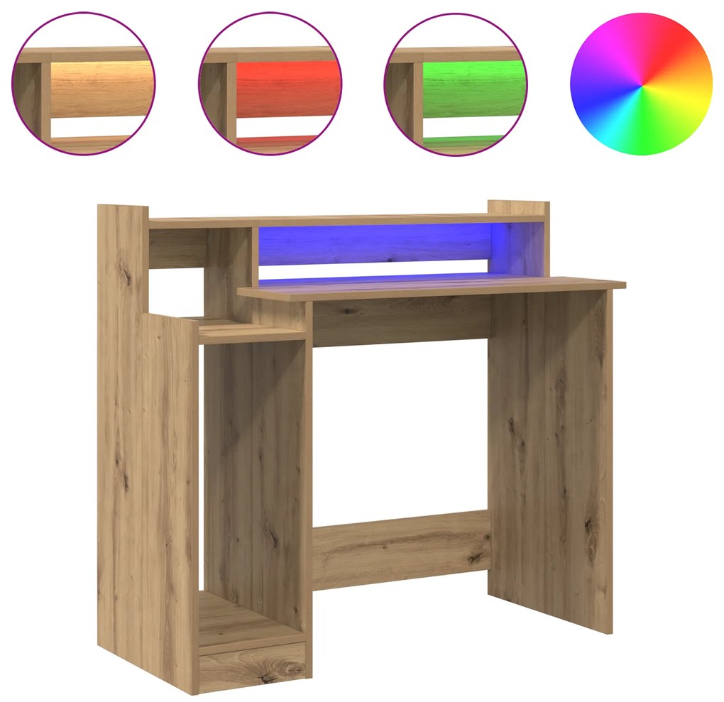 vidaXL Γραφείο artisan δρυς 97 x 45 x 90 εκ. Επεξεργασμένο ξύλο
