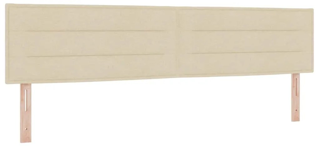 vidaXL Κρεβάτι box spring με στρώμα με στρώμα Κρεμ 200 x 200 cm ύφασμα