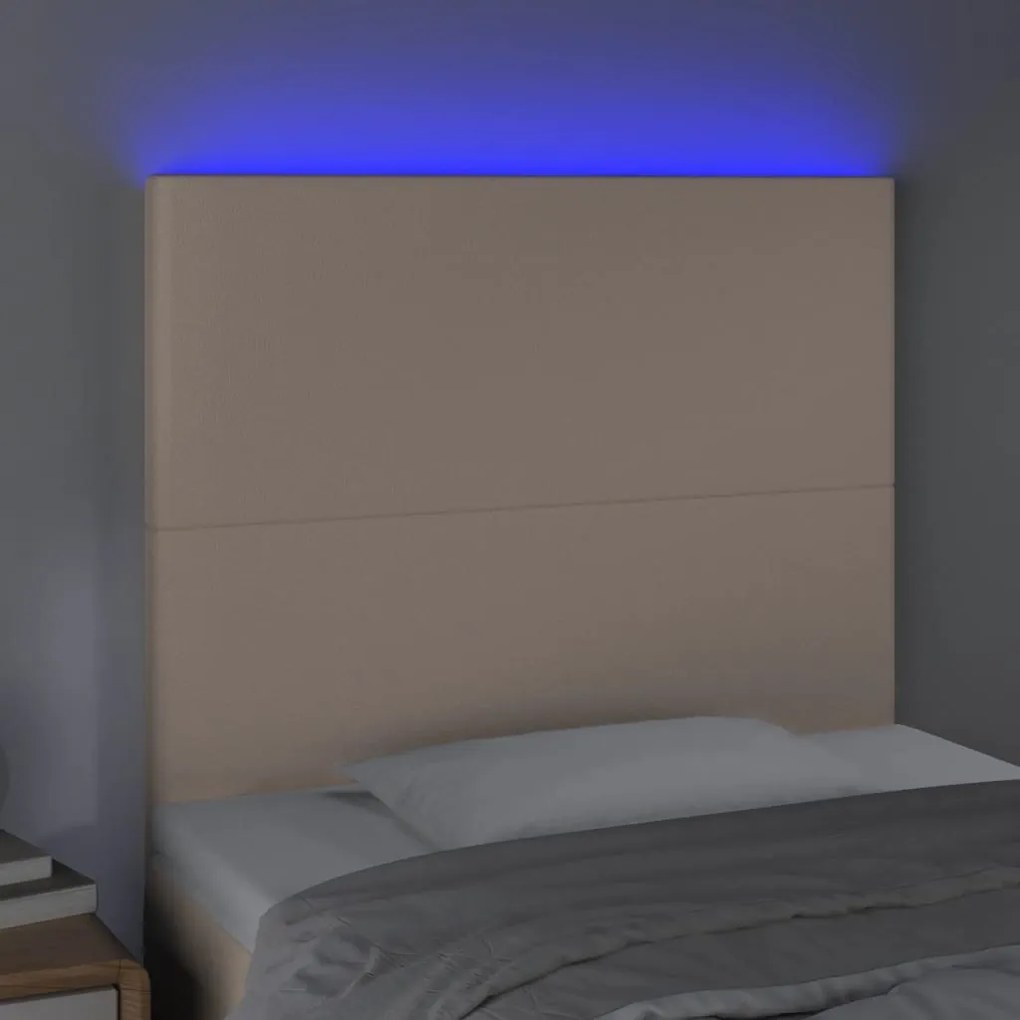 vidaXL Κεφαλάρι Κρεβατιού LED Καπουτσίνο 100x5x118/128 εκ