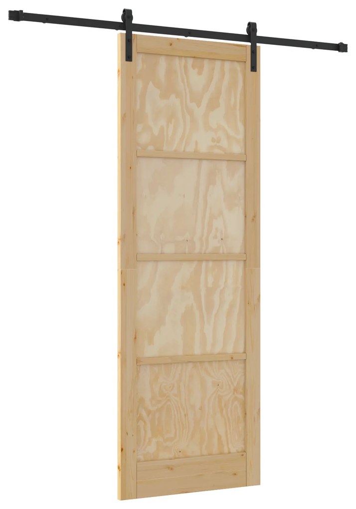 vidaXL Συρόμενη Πόρτα με Σετ Συναρμολόγησης 83x232 cm Συμπαγές Ξύλο Πεύκου