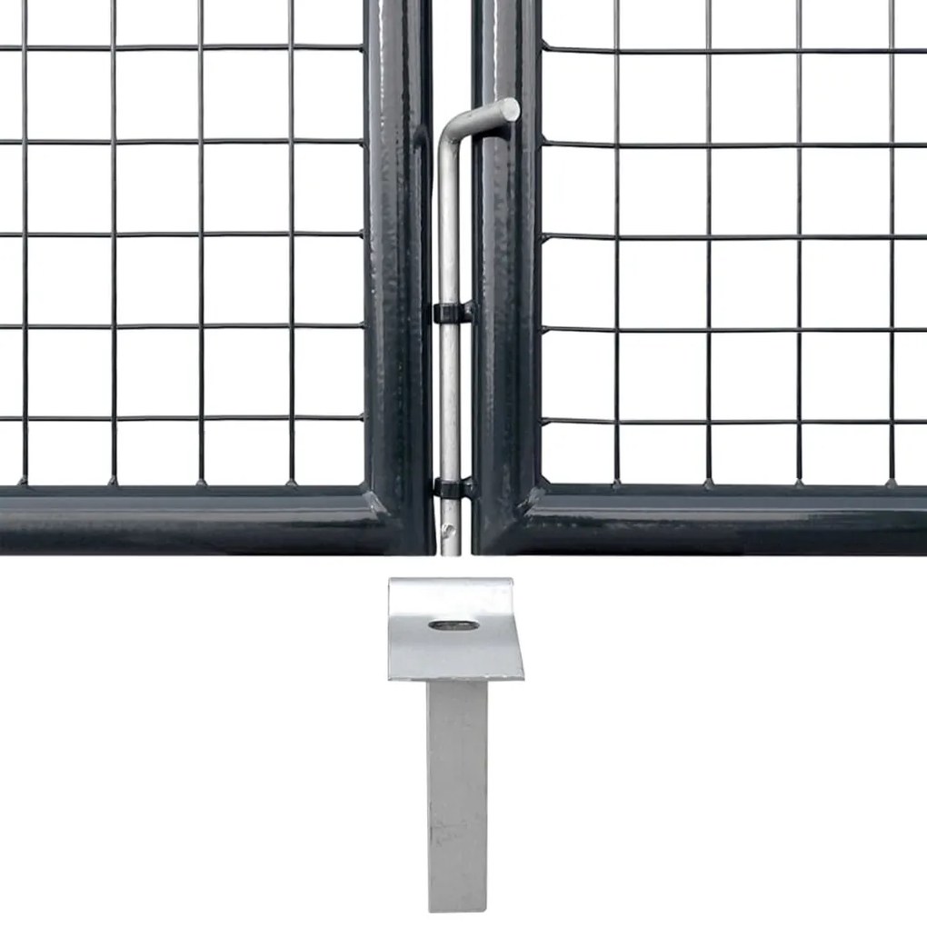 vidaXL Πόρτα Περίφραξης με Πλέγμα Ανθρακί 350 x 175 εκ. Γαλβαν. Ατσάλι