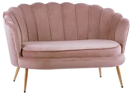 ΚΑΝΑΠΕΣ 2ΘΕΣΙΟΣ COQUILLE HM8627.02 ΑΠΟ ΒΕΛΟΥΔΟ ΣΑΠΙΟ ΜΗΛΟ &amp; ΧΡΥΣΑ ΠΟΔΙΑ 130x81x86εκ.