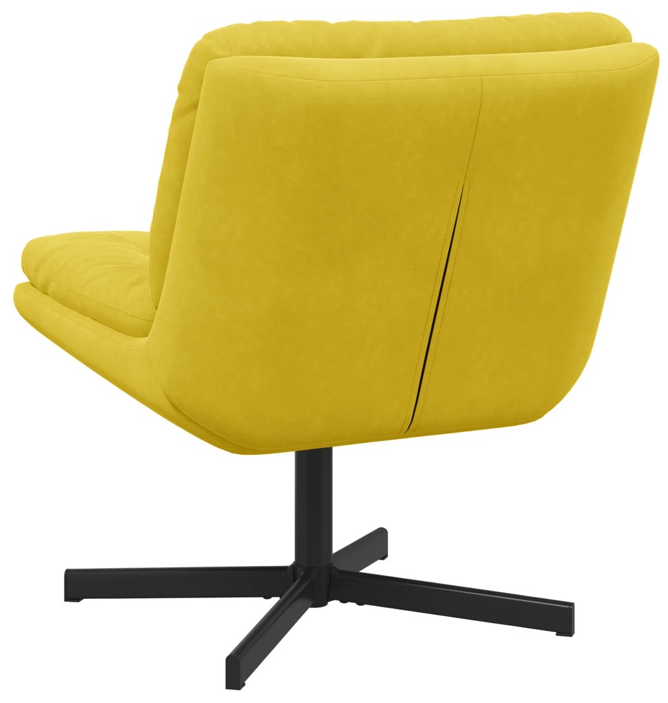 vidaXL Γυριστή Χαλαρωτική Καρέκλα Κίτρινο 63 x 75 x 76 εκ Βελούδο