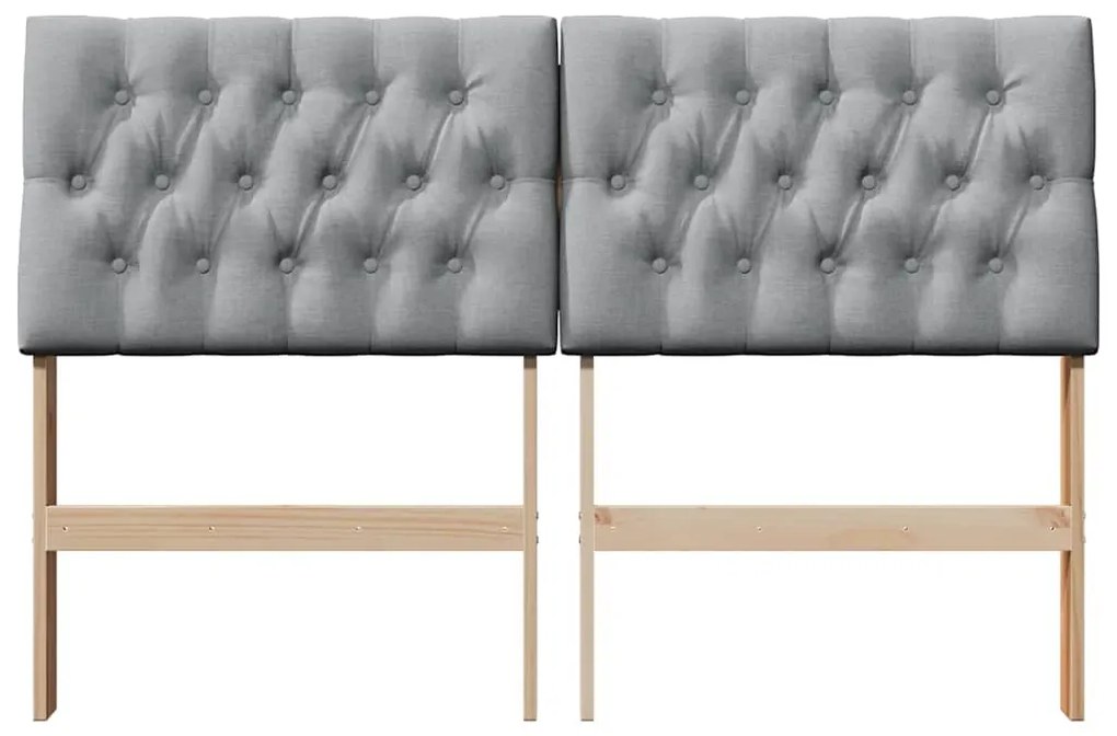 vidaXL Ταπετσαρισμένο κεφαλάρι Ανοιχτό γκρι 160 cm