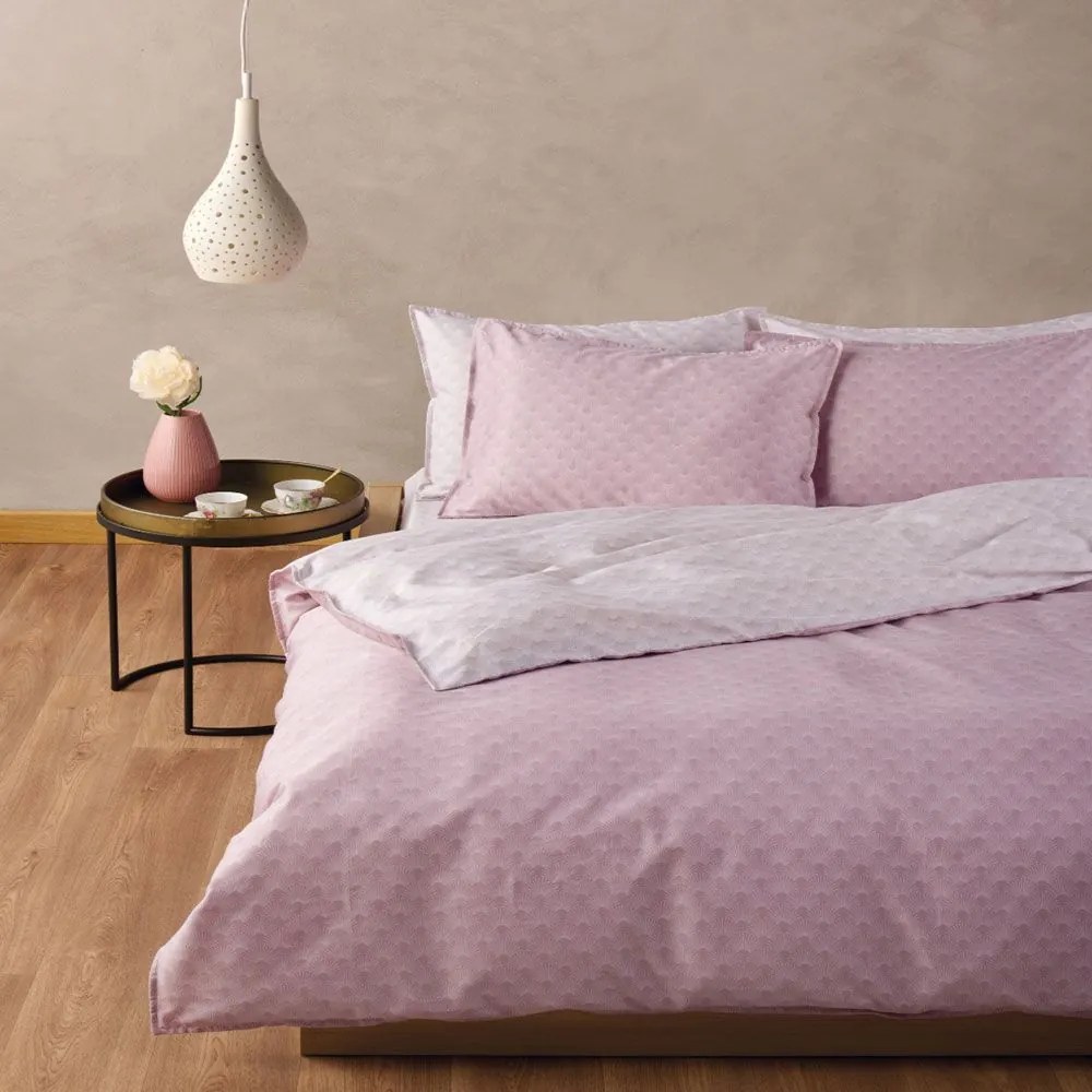 Παπλωματοθήκη Neve 35 (Σετ 3τμχ) Pink Kentia Υπέρδιπλo 220x240cm 100% Βαμβακοσατέν