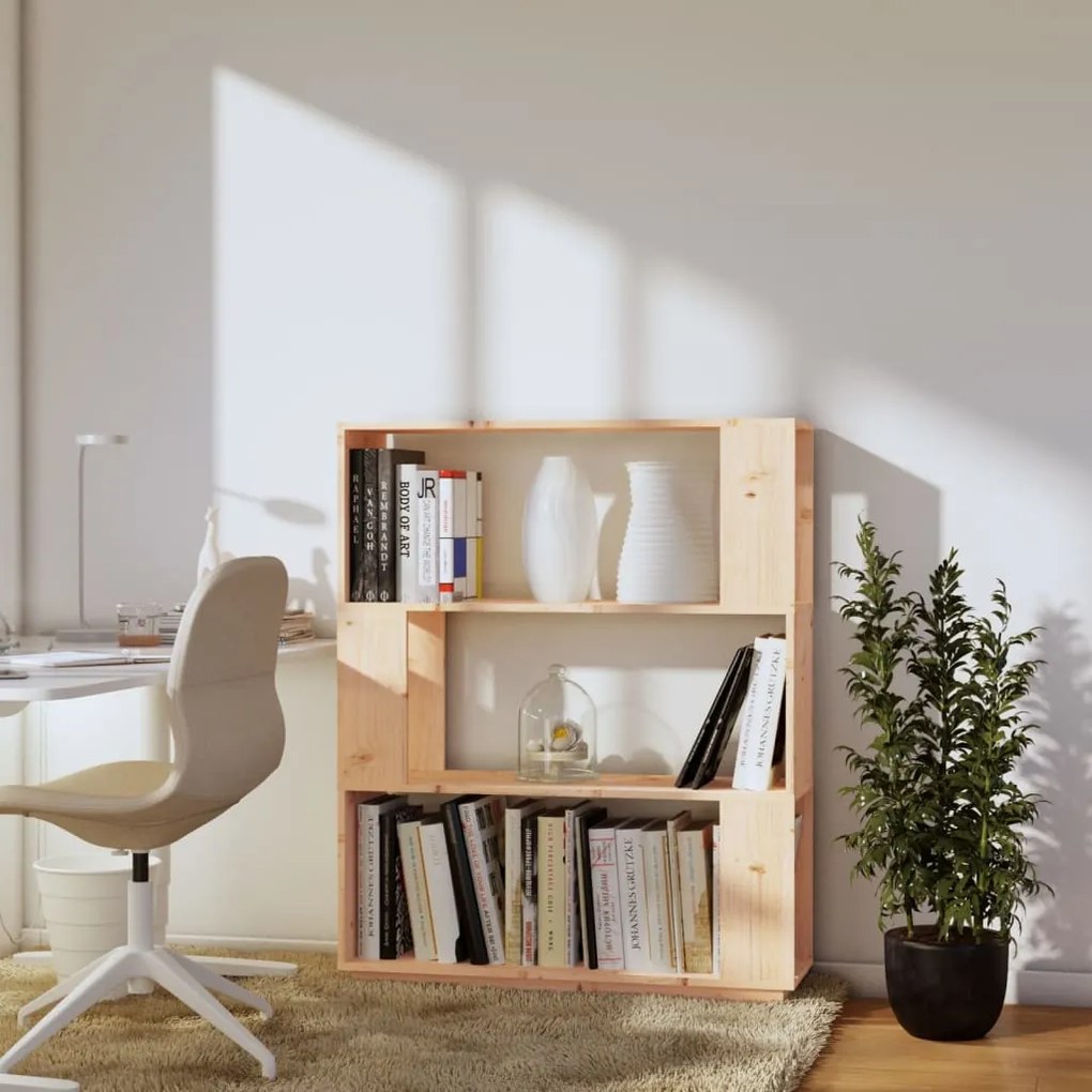 vidaXL Βιβλιοθήκη/Διαχωριστικό Χώρου 80x25x101 εκ. Μασίφ Ξύλο Πεύκου