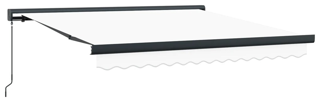 vidaXL Χειροκίνητη ανασυρόμενη τέντα Λευκή 350x250 cm