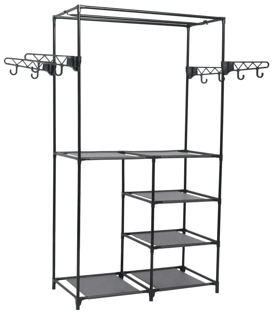 vidaXL Κρεμάστρα Δαπέδου Μαύρη 87x44x158 εκ. Ατσάλι/Ύφασμα Non-woven