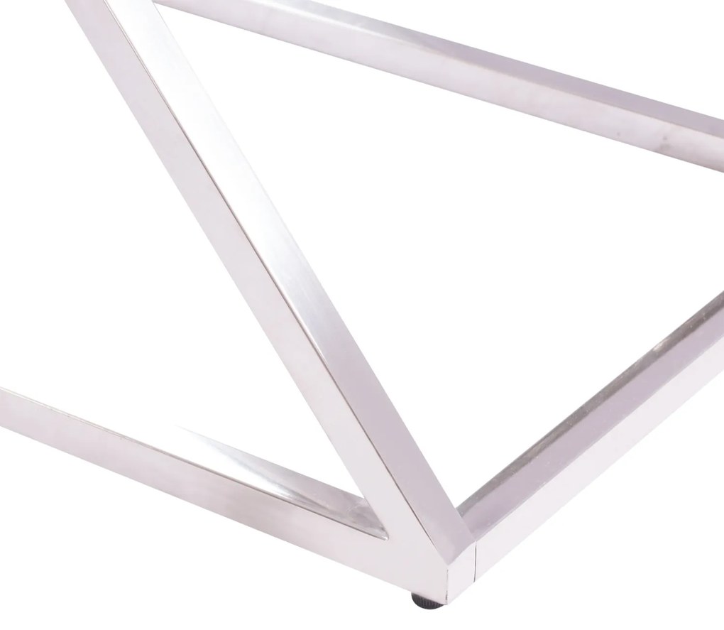 Κονσόλα Holland Με Γυαλί Και Βάση Χρωμίου 120x40x78 Ek.