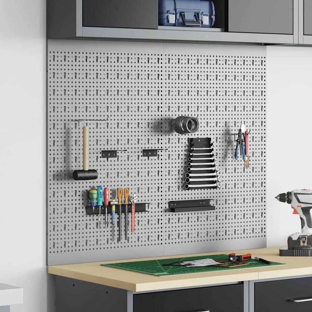vidaXL Αποθηκευτική Παγκάκια 2 pcs Γκρι 100 x 1 x 80 εκ
