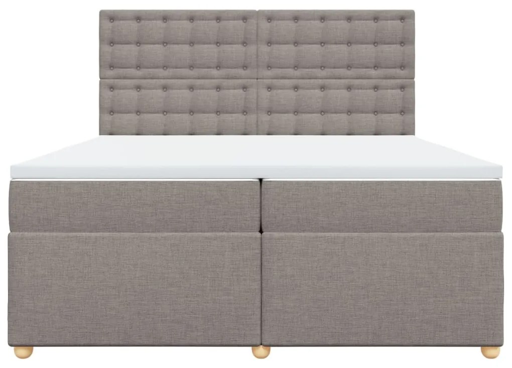 vidaXL Κρεβάτι Boxspring με Στρώμα Taupe 200x200 εκ. Υφασμάτινο