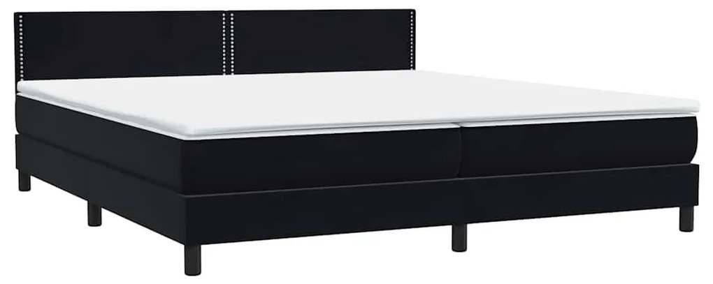 vidaXL Box Spring Κρεβάτι με στρώμα Μαύρο 180x220 cm Βελούδινο