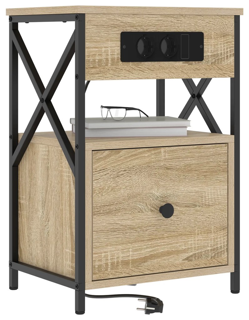 vidaXL Κομοδίνο Sonoma Δρυς 40 x 31 x 60 εκ. Επεξεργασμένο ξύλο