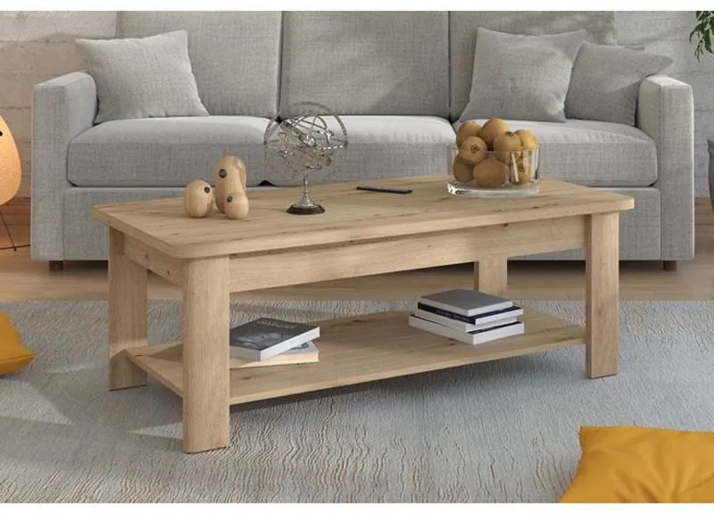 Τραπεζάκι Σαλονιού Jersey Artisan Oak 124x60x45 εκ.