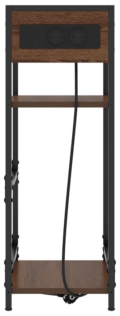 vidaXL Κομοδίνο Καφέ δρυς 40 x 27 x 76 εκ Επεξεργασμένο ξύλο