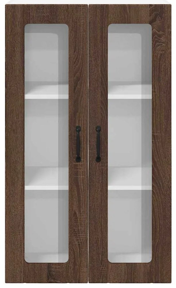 vidaXL Κρεμαστό ντουλάπι κουζίνας με πόρτα Καφέ δρυς 60 x 31 x 100 εκ.