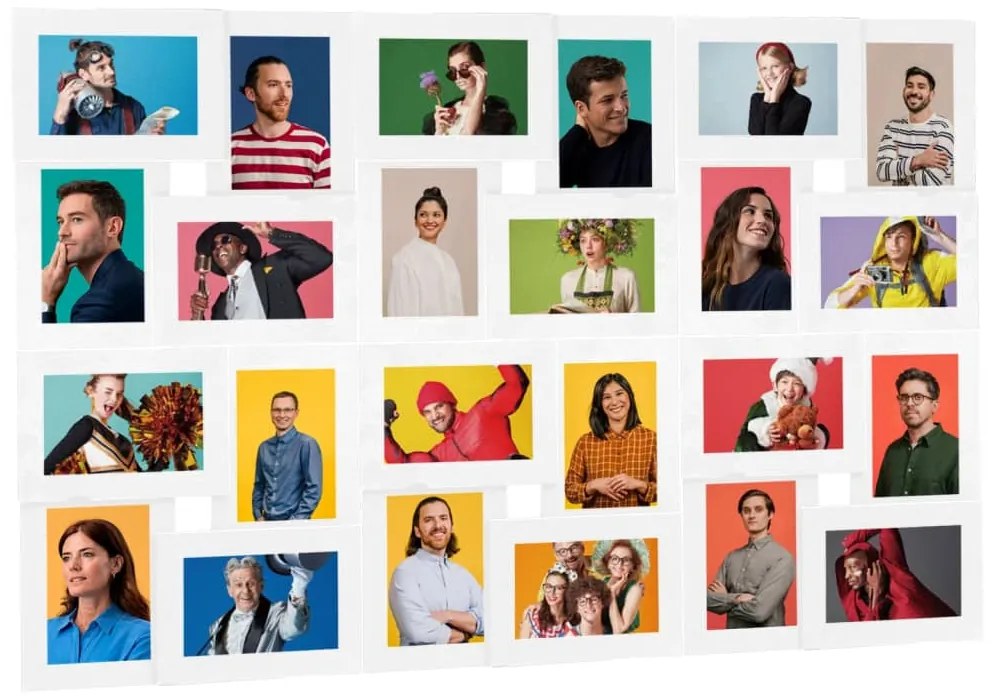 vidaXL Πλαίσιο Φωτογραφιών Κολάζ Λευκό για Φωτ. 24 x (10 x 15 εκ.) MDF