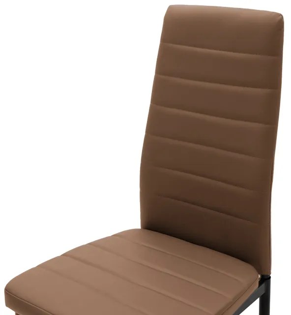 Καρέκλα Parker pakoworld PU cappuccino-μαύρο πόδι 42x48x98εκ