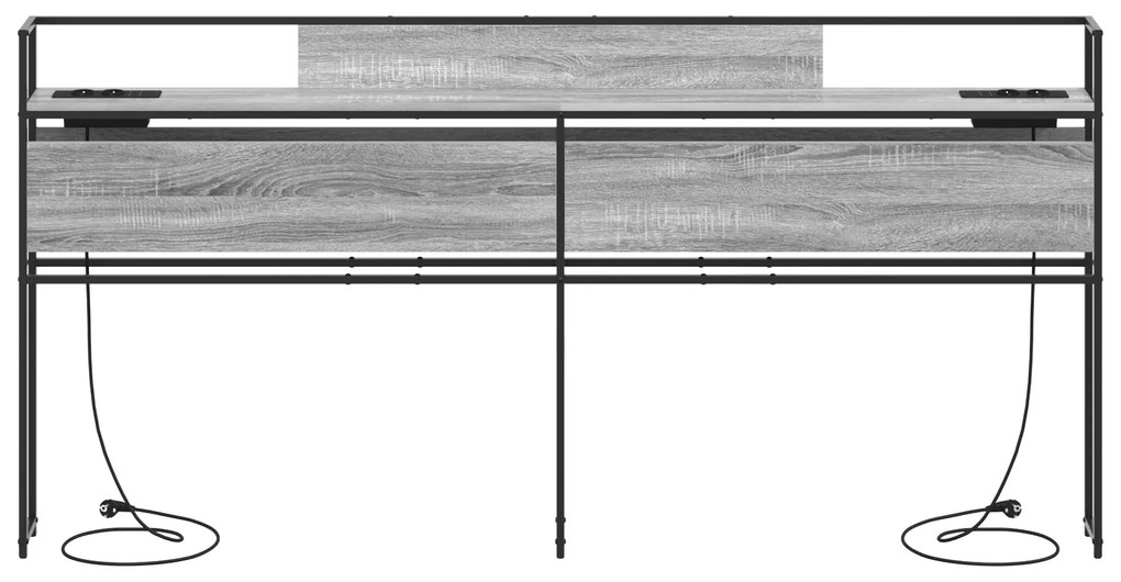 vidaXL Κεφαλάρι Αποθήκης Γκρι sonoma 180 cm Επεξεργασμένο ξύλο