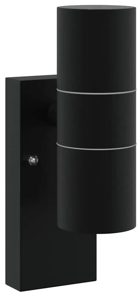 vidaXL Εξωτερικά Φωτιστικά Τοίχου 2 pcs Μαύρο 7 x 10 x 22 εκ