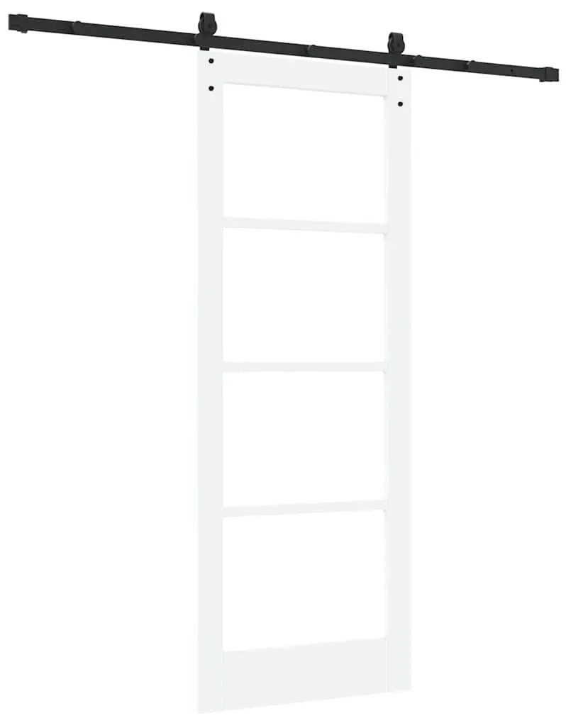 vidaXL Ολισθητή Πόρτα Χειροκίνητος Λευκό 78 x 202 εκ. Ξύλο και μέταλλο