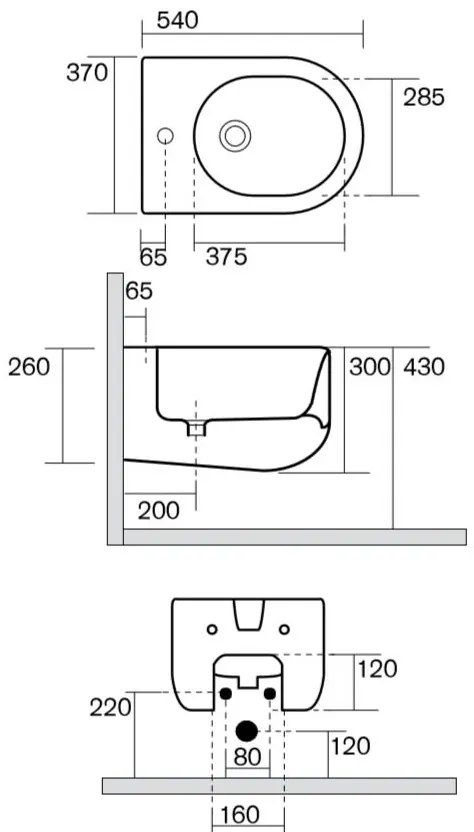 Κρεμαστό μπιντέ Kerasan Flo Norim