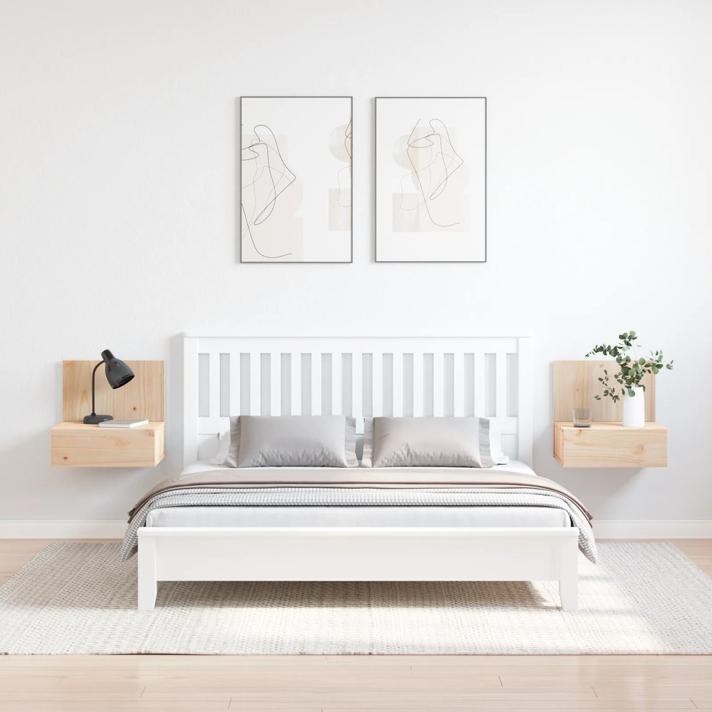 vidaXL Κομοδίνο 2 pcs Καφέ 42 x 32.5 x 40 εκ Μασίφ ξύλο πεύκου