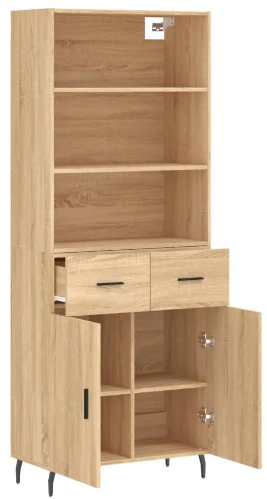 vidaXL Ντουλάπι Sonoma δρυς 69,5 x 34 x 180 εκ. από Επεξεργασμένο Ξύλο