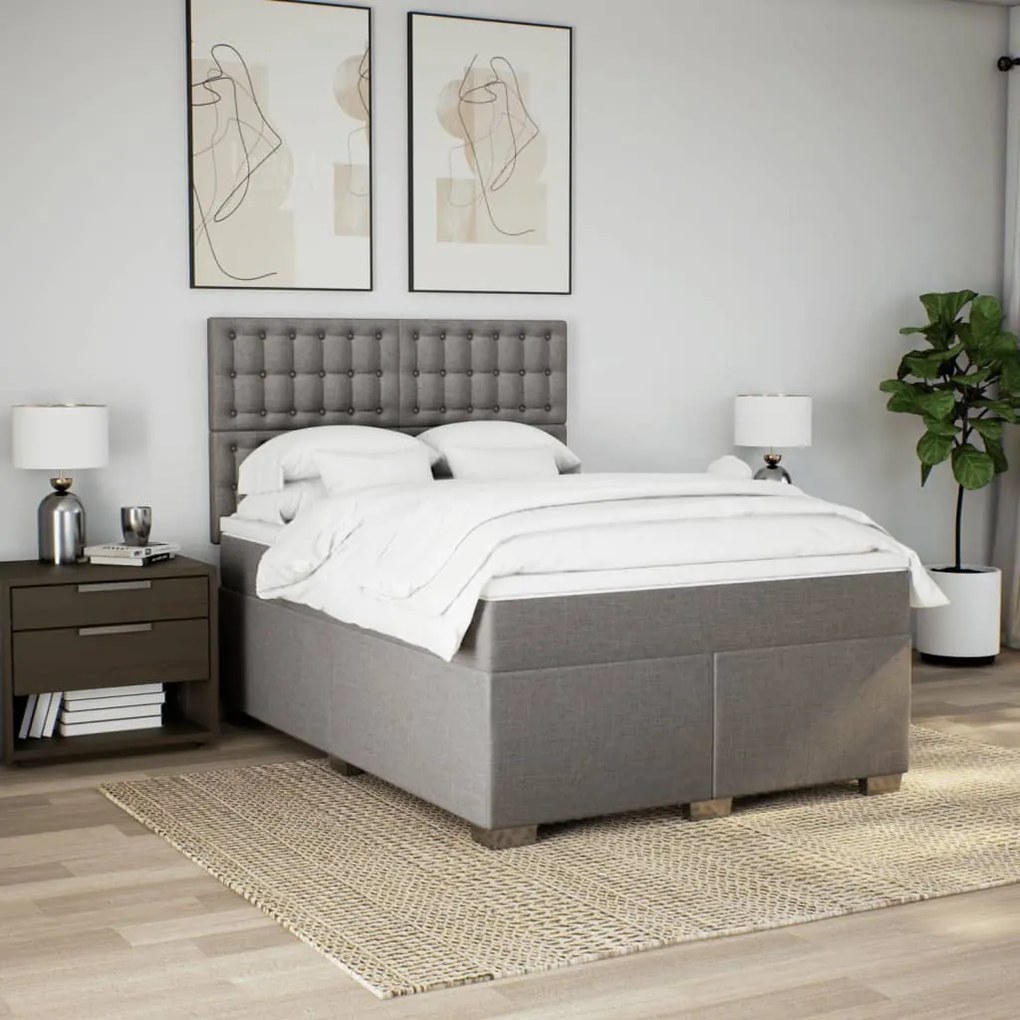 ΚΡΕΒΑΤΙ BOXSPRING ΜΕ ΣΤΡΩΜΑ TAUPE 160X200 ΕΚ. ΥΦΑΣΜΑΤΙΝΟ 3292857