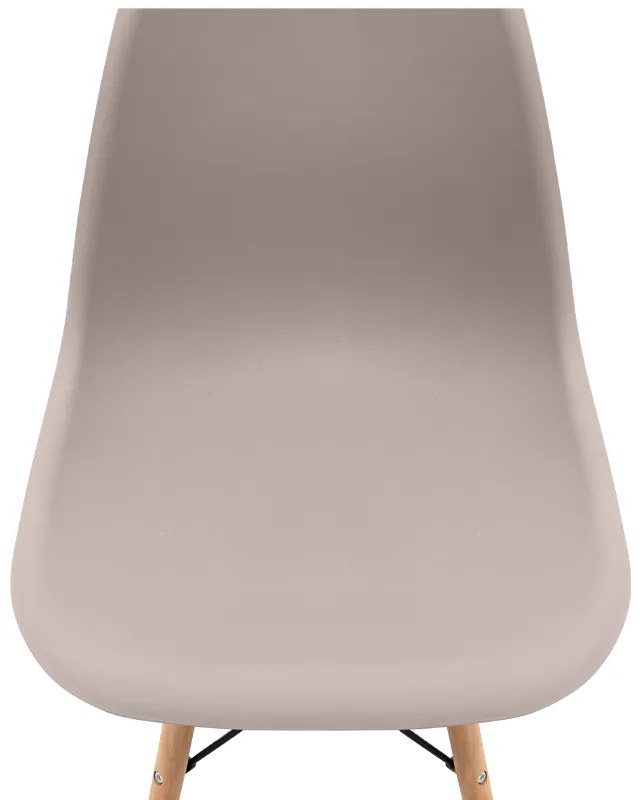 Καρέκλα τραπεζαρίας Nova Megapap PP cappuccino - ξύλινο φυσικό πόδι 46x51x80εκ.