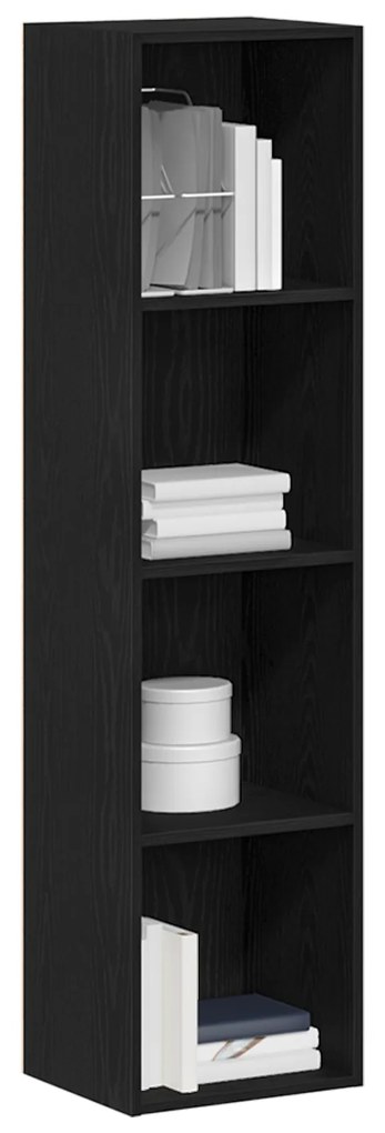 vidaXL Βιβλιοθήκη Μαύρη Δρυς 36x30x143 εκ. Επεξεργασμένο ξύλο